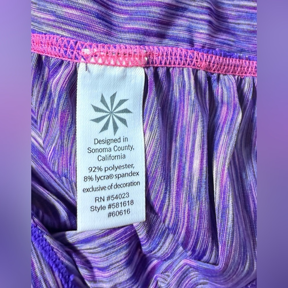 Athleta Women's Short Sleeve Tee in Purple and Pink - Picture 6 of 7